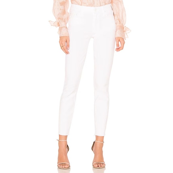 MOTHER || The Looker Ankle Fray Jeans in Glass Slipper White 26 - Picture 1 of 13